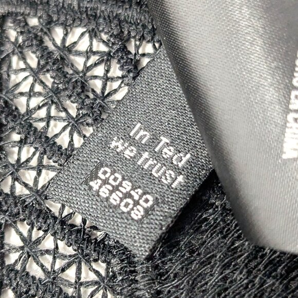 SOLDTed Baker London Black Lace Jacket Blazer Size 0 Open Sheer Dalmy Cropped - Picture 9 of 16